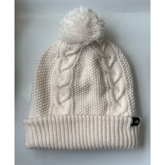 The North Face 
Women\'s Minna Cable-Knit Beanie in Ivory ~ Like New main image 3